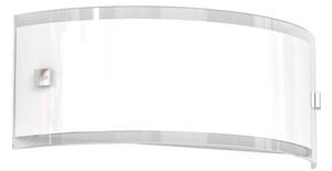 Applique moderno top light linear 1076 a30 e27 led vetro bianco bordo trasparente lucido - Top Light