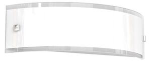 Applique moderno top light linear 1076 a40 e27 led vetro bianco bordo trasparente lucido - Top Light