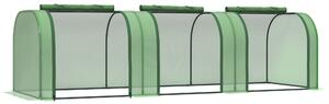 Outsunny Serra a Tunnel per Orto in Acciaio e Plastica PP con Porte Avvolgibili, 295x100x80 cm, Verde | Aosom Italy
