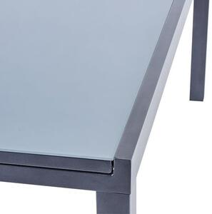 Tavolo da giardino allungabile Lyra NATERIAL in alluminio con piano in vetro  grigio / argento per 10 persone 180/260x96cm