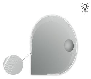 Specchiera LED 90X90 a goccia bordo lavorato con specchietto ingranditore