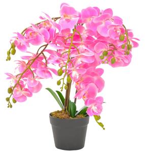 Orchidea Artificiale con Vaso Rosa 60 cm
