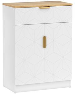 HOMCOM Credenza Moderna, Mobile Contenitore con Cassetto e Ripiano Regolabile, 60x32x82 cm, Bianco | Aosom Italy