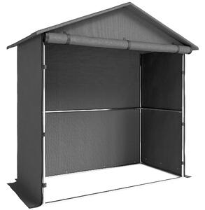 Outsunny Capanno da Giardino 1.1x2 m con Porta Avvolgibile, Tenda Garage per Bici e Moto, Grigio Scuro
