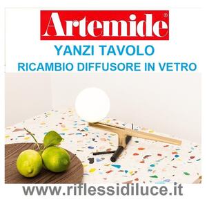 Artemide diffusore in vetro ricambio Yanzi tavolo