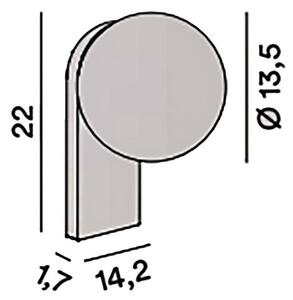 Applique perenz talia 8380 gr lc led 3000k 956lm ip44 grigio titanio sfera vetro soffiato - Perenz