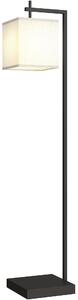 Lampada da Terra a LED con 10 Luminosità 9W e Telecomando 36x30x168 cm Paralume Effetto Lino Nero e Beige