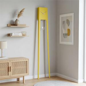 Orologio a Pendolo In Metallo Verniciato TIUKU � silhouette slanciata in acciaio verniciato 22�7,5� h 190 cm in Metallo verniciato design contemporaneo colore SULFUR YELLOW RAL 1016