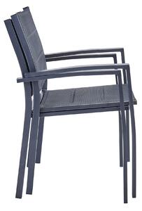 Sedia da giardino senza cuscino Orion NATERIAL con braccioli in alluminio con seduta in textilene grigio / argento