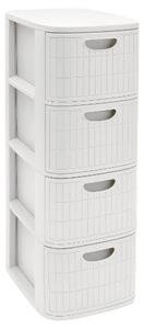 STEFANPLAST Cassettiera Multiuso Salvaspazio 4 Cassetti in Plastica 30x40x80 cm colore Bianco - DOMUS HOME COLLECTION