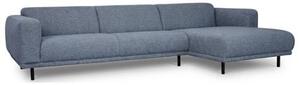 Mebel Divano Angolare 3 Posti Moderno con Penisola Destra in Tessuto Dimensioni 280x157x71 cm colore Grigio chiaro - BALENA