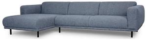 Mebel Divano Angolare 3 Posti Moderno con Penisola Sinistra in Tessuto Dimensioni 280x157x71 cm colore Grigio chiaro - BALENA