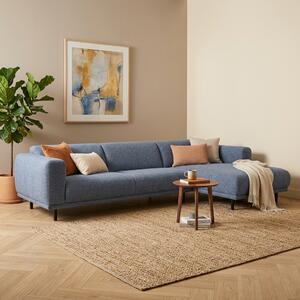 Mebel Divano Angolare 3 Posti Moderno con Penisola Destra in Tessuto Dimensioni 280x157x71 cm colore Grigio chiaro - BALENA