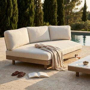VivaGarden Divano da Esterno 3 Posti con Cuscini in TPUxOlefin 217x126x71cm colore Marrone - Medelln