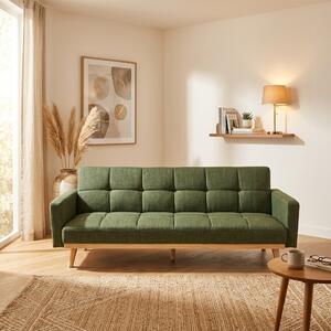 DecHome Divano Letto 3 Posti Moderno in Tessuto Dimensioni 213x84x84 cm colore Verde - Cocoon