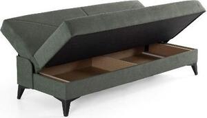 Modams Divano Letto 3 Posti Moderno Vano Contenitore in Tessuto Dimensioni 183x81-108x89 cm colore Bacos 12 Dark green - BOLD