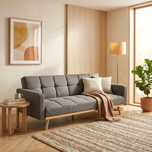 DecHome Divano Letto 3 Posti Moderno in Tessuto Dimensioni 213x84x84 cm colore Grigio - Cocoon