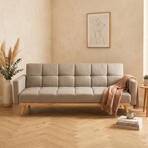 DecHome Divano Letto 3 Posti Moderno in Tessuto Dimensioni 213x84x84 cm colore Beige - Cocoon