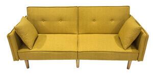DecHome Divano Letto 2 Posti Moderno in Tessuto Dimensioni 187x91x83 cm colore Giallo - Relaxa