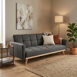 DecHome Divano Letto 3 Posti Moderno in Tessuto Dimensioni 213x84x84 cm colore Graphite - Cocoon