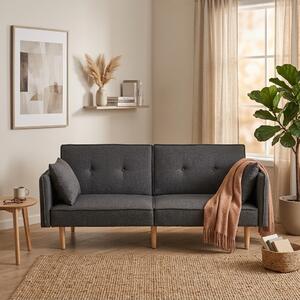 DecHome Divano Letto 2 Posti Moderno con 2 Cuscini in Tessuto Dimensioni 187x91x83 cm colore Grey - Relaxa