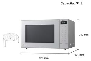 Panasonic Forno a Microonde Combinato 31 Litri Potenza 1000W con Grill colore Argento - NN-GT66QMEPG