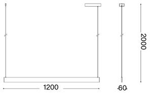 Ideal Lux - Lampadario LED sospeso con cavo DESK WIDE LED/36W/230V CRI 90 120 cm nero