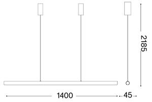 Ideal Lux - Lampada a sospensione dimmerabile con cavo DORICA LED/35W/230V CRI 90 140 cm blu