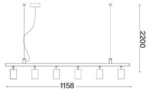 Ideal Lux - Lampadario LED a cavo DYNAMITE 6xGU10/7W/230V CRI 90 ottone