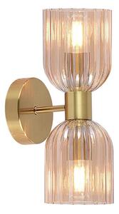 Applique PIEGA 2xE14/10W/230V ottone/beige fumé