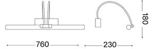 Ideal Lux - Lampada per quadri LED BOW LED/8W/230V 76 cm CRI 90 ottone
