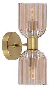 Applique PIEGA 2xE14/10W/230V ottone/beige fumé