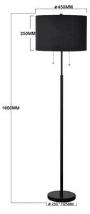 Lampada da terra FOGO 2xE27/15W/230V nera