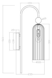 Applique da parete PIEGA 1xE14/40W/230V ottone/nero fumé
