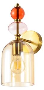 Lampada da parete TROPEA 1xE27/15W/230V dorata/beige fumé