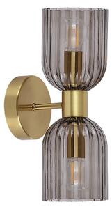 Lampada da parete PIEGA 2xE14/10W/230V ottone/nero fumé