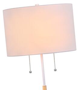 Lampada da terra FOGO 2xE27/15W/230V bianco/beige