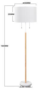 Lampada da terra FOGO 2xE27/15W/230V bianco/beige