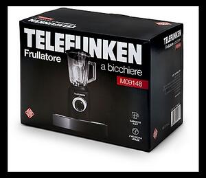 Telefunken Frullatore con Bicchiere Capacit 1.5 Litri 1000 Watt 2 Velocit + Pulse Lame in Acciaio Inox colore Nero / Bianco - M09148