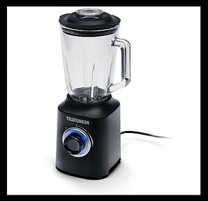 Telefunken Frullatore con Bicchiere Capacit 1.5 Litri 1000 Watt 2 Velocit + Pulse Lame in Acciaio Inox colore Nero / Bianco - M09148