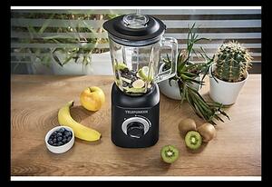 Telefunken Frullatore con Bicchiere Capacit 1.5 Litri 1000 Watt 2 Velocit + Pulse Lame in Acciaio Inox colore Nero / Bianco - M09148