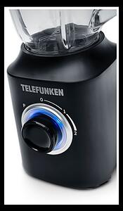 Telefunken Frullatore con Bicchiere Capacit 1.5 Litri 1000 Watt 2 Velocit + Pulse Lame in Acciaio Inox colore Nero / Bianco - M09148