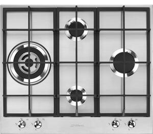 Smeg Piano Cottura 4 Fuochi a Gas Larghezza 60 cm (1 Bruciatore Wok) in Acciaio Inox colore Inox - PX364L