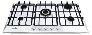 Samet Piano Cottura 5 Fuochi a Gas Larghezza 86 cm (1 Bruciatore Wok) in Acciaio Inox colore Inox - APOLLO90GHISA