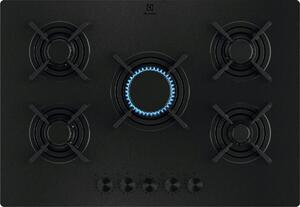 Electrolux Piano Cottura a Gas 5 Fuochi a Gas Larghezza 75 cm in Vetro colore Nero - KGG753723L