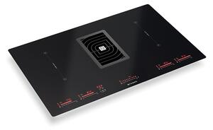 Faber Piano Cottura a Induzione con Cappa Integrata 4 Fuochi Larghezza 83 cm in Vetro colore Nero - Galileo BK Glass NG A830