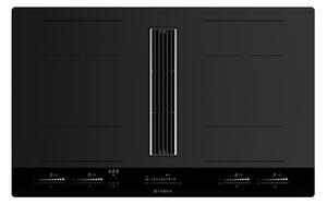 Faber Piano Cottura a Induzione con Cappa Integrata 4 Fuochi Larghezza 83 cm in Vetro colore Nero - GALILEO STRIPES F830