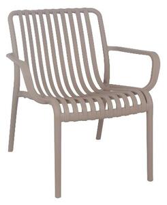 Amicasa Poltrona da Esterno Impilabile in Polipropilene Dimensioni 74,7x70x77 cm colore Cappuccino - PAMPLONA