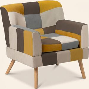 Buybuy Poltrona in Stoffa stile Patchwork Dimensioni 73x72x78 cm colore Patchwork - Autunno