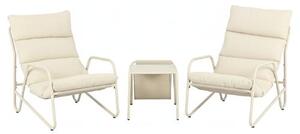 Amicasa Salotto da Giardino con 2 Poltrone e Tavolino con Cuscini in Acciaio, Textilene colore Beige - RELAXIA